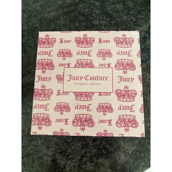 Juicy Couture Black Pink Velvet Crown Embroidered Coin Purse Gold Chain Charm - Picture 11 of 13